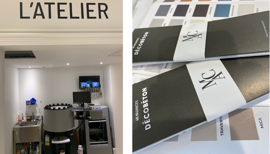 nuancier papier et atelier matière à création pour la création de le teinte sur mesure